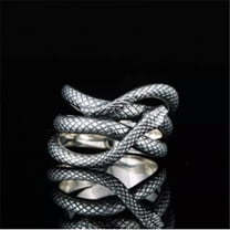 K-KED Fashion 925 Silver Filled Snake Ring Delicate Jewelry Women/Men Ring Sz 6-10-8-Silver