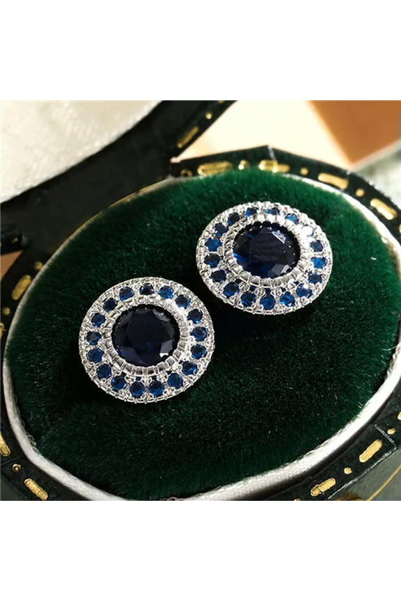 Fashion 925 Silver Filled Stud Earrings Cubic Zirconia Engagement Delicate Jewelry A Pair-#6