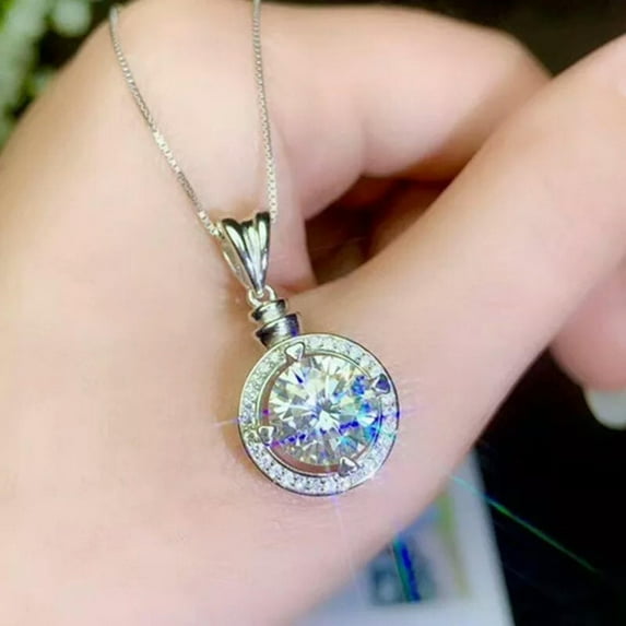 K-KED Fashion 925 Silver Plated Necklace Pendant Women Cubic Zircon Party Delicate Jewelry 1 pc