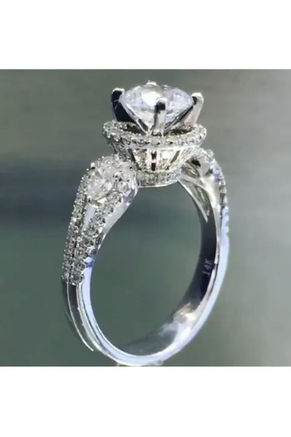 Fashion 925 Silver Wedding Ring Women Oval Cut Cubic Zircon Delicate Jewelry Sz 6-10-10