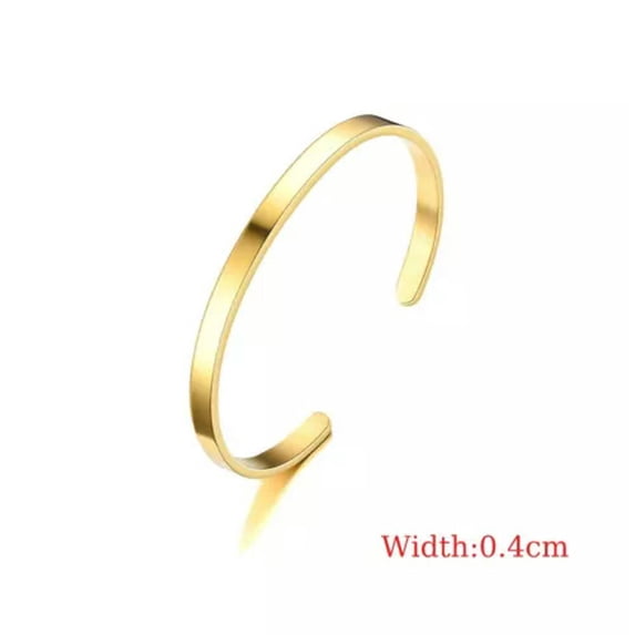 K-KED Fashion Bracelets Stainless Steel Pulseras Classic For Men Women Delicate Jewelry Gift -Gold 0.4cm
