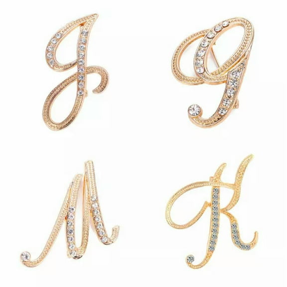 K-KED Fashion Crystal Letter Brooch Initial Lapel Pin Rhinestone 26 English Letters-G