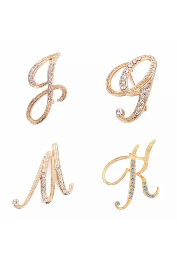 Fashion Crystal Letter Brooch Initial Lapel Pin Rhinestone 26 English Letters-G