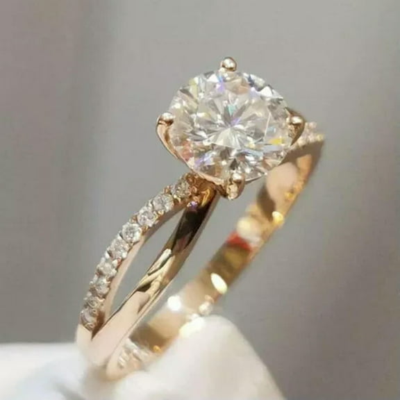 K-KED Fashion Cubic Zircon Gold plated Ring Wedding Ring Sz 6-10-8