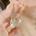 thumbnail image 1 of K-KED Fashion Cubic Zirconia Yellow Gold Plated Drop Earrings Fashion Delicate Jewelry A Pair-White, 1 of 6