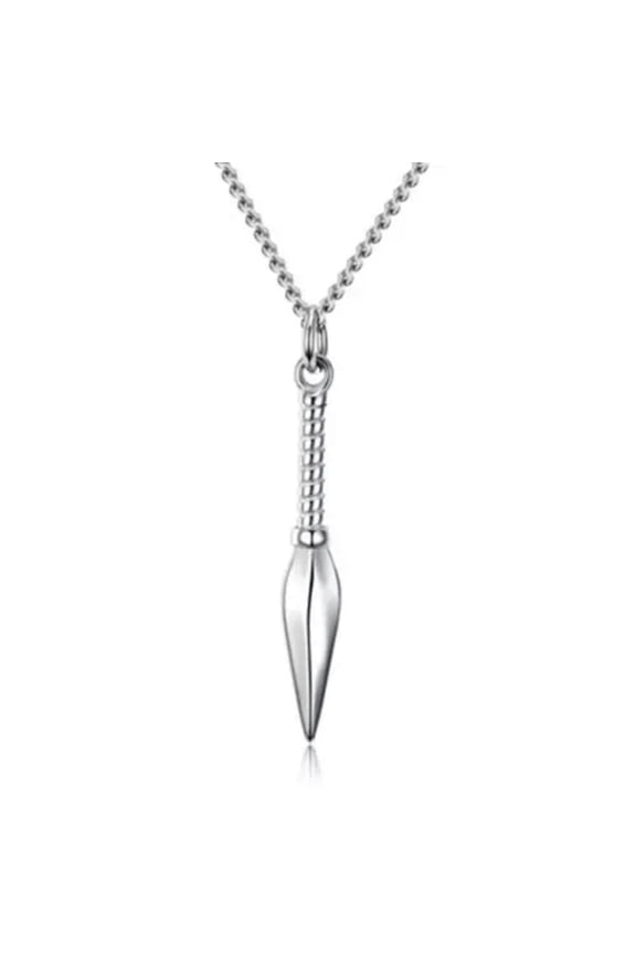 Fashion Delicate Jewelry Gold Silver Black Spear Sword Pendant Necklace-Silver