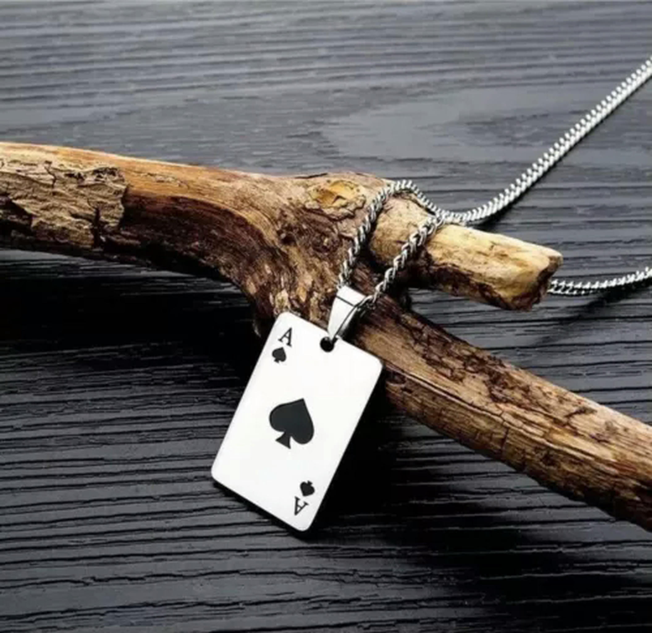 K-KED Fashion Delicate Jewelry Silver Ace Of Spades Poker Pendant ...