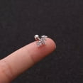 thumbnail image 1 of K-KED Fashion Earring Cartilage Tragus Floral Gem Stainless Steel Stud Helix Upper-10 silver, 1 of 9