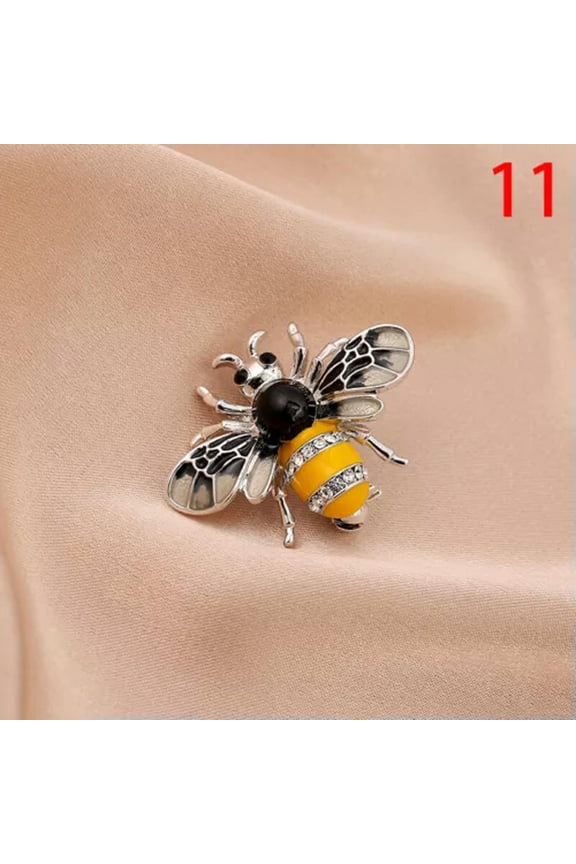 Fashion Enamel Bumble Bee Crystal Brooch Pin Costume Badge Womens Delicate Jewelry Gift-11
