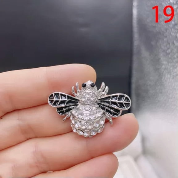 K-KED Fashion Enamel Bumble Bee Crystal Brooch Pin Costume Badge Womens Delicate Jewelry Gift-20