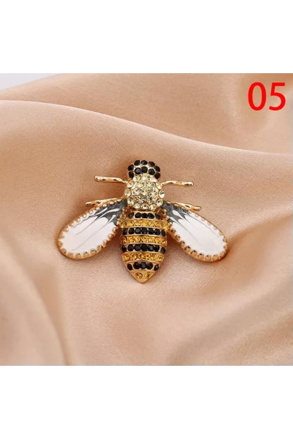 Fashion Enamel Bumble Bee Crystal Brooch Pin Costume Badge Womens Delicate Jewelry Gift-5