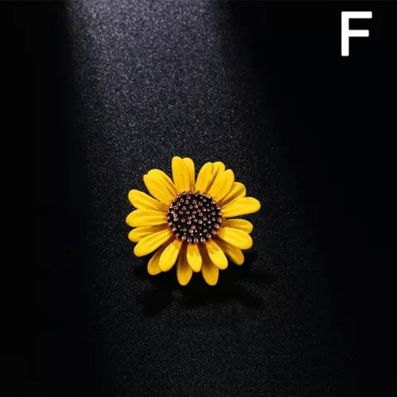 K-KED Fashion Enamel Lapel Badge Collar Pin Daisy Flower Corsage Brooch Women Jewelry-Yellow