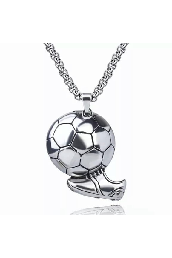 Fashion Football Necklace Soccer Boots Shoes Charm Pendant Sport Hip-hop Jewe:yq-Silver
