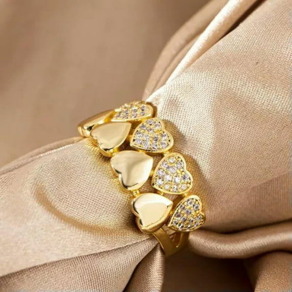 K-KED Fashion Gold Plated Cubic Zircon Ring Women Delicate Jewelry Wedding Gift Sz 5-12-8
