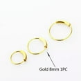 thumbnail image 1 of K-KED Fashion Hinged Segment Nose Ring Clicker Septum Lip Ear Earring Cartilage Hoop-gold 8mm, 1 of 8