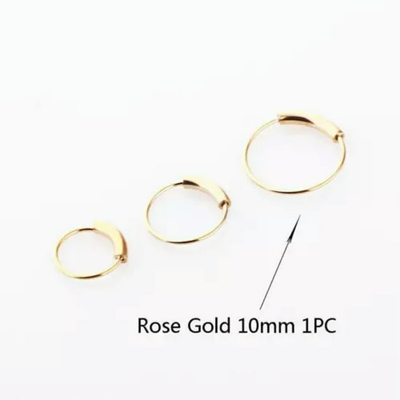 K-KED Fashion Hinged Segment Nose Ring Clicker Septum Lip Ear Earring Cartilage Hoop-rose gold 10mm