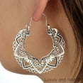 thumbnail image 1 of K-KED Fashion Hollow Out 925 Silver Hoop Earrings for Women Wedding Party Jewelry-Silver, 1 of 6