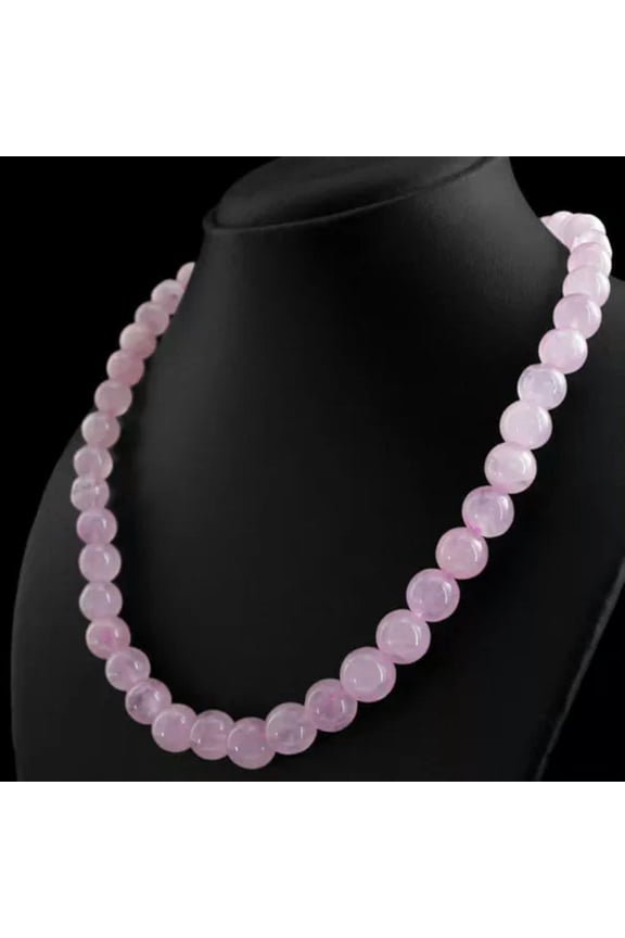 Fashion Natural 8/10/12mm Pink Rose Quartz Gemstone Round Beads Necklace 18'' AA-10 mm