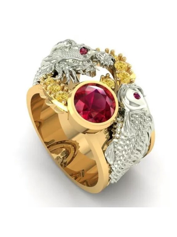 Fashion Punk Dragon Rings Men Hip Hop Delicate Jewelry Snake Ring Gifts Size 6-13-6-#10