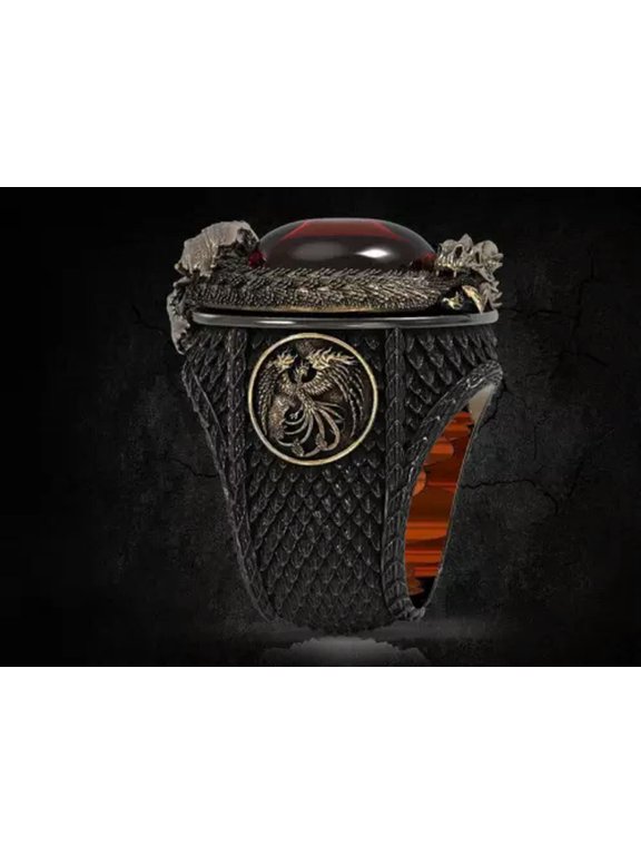 Fashion Punk Dragon Rings Men Hip Hop Delicate Jewelry Snake Ring Gifts Size 6-13-7-#12