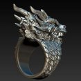 thumbnail image 1 of K-KED Fashion Punk Dragon Rings Men Hip Hop Delicate Jewelry Snake Ring Gifts Size 6-13-9-#11, 1 of 9