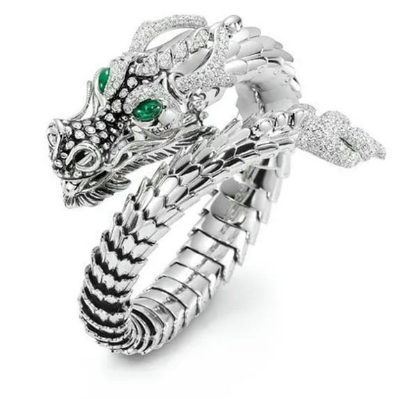 K-KED Fashion Punk Dragon Rings Men Hip Hop Delicate Jewelry Snake Ring Gifts Size 6-13-Adjustable-#13