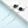 thumbnail image 1 of K-KED Fashion Punk Jewellery Geometric Dangle Drop Earrings Metal Stick Statement Gift-Silver, 1 of 6
