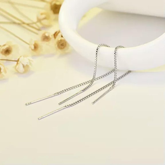 K-KED Fashion Simple Line Dangle Earrings Long Drop Tassel Chain Delicate Jewelry Temperament -9cm