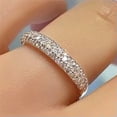 thumbnail image 1 of K-KED Fashion Women Wedding Gifts 925 Silver Ring Cubic Zircon Delicate Jewelry Sz 6-10-8, 1 of 6