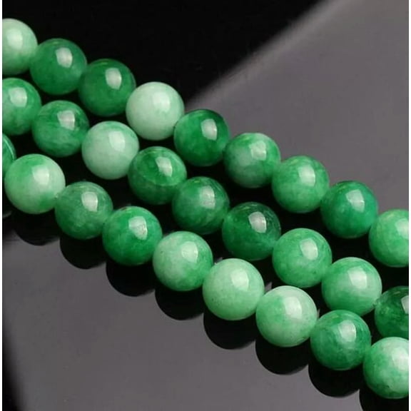 K-KED Fine 10mm Real Natural Korea Green Jade Gemstones Round Loose Beads 15" AAA+