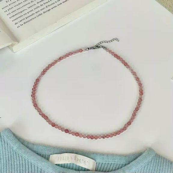 K-KED Fine 6mm Red Watermelon Tourmaline Gemstone Round Beads Necklace 16-28"-16 in