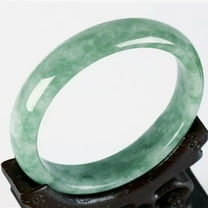 K-KED Fine Delicate Jewelry Natural Green Jadeite Jade Gemstone Bangle Bracelet 56-64mm-64mm