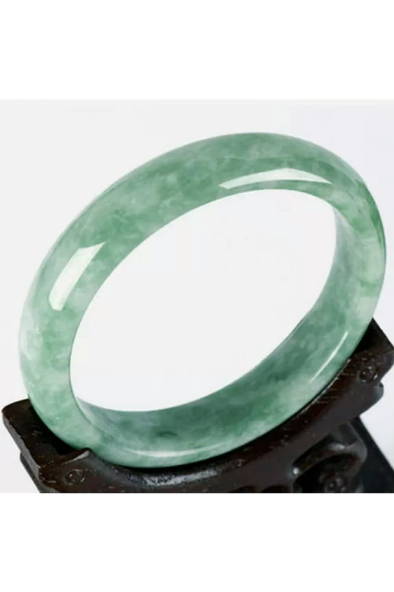 Fine Delicate Jewelry Natural Green Jadeite Jade Gemstone Bangle Bracelet 56-64mm-64mm