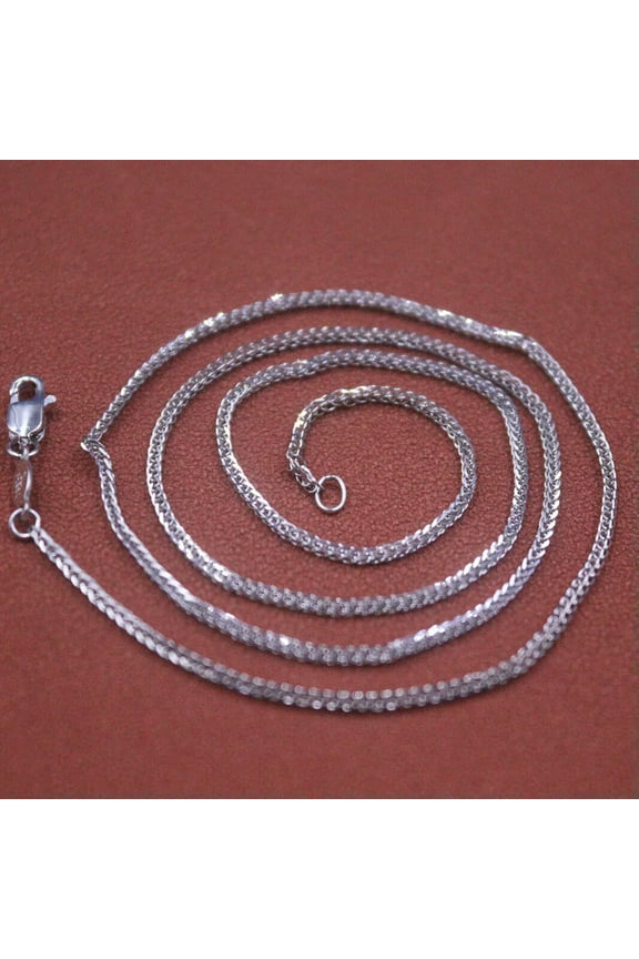 Fine Pt950 Real Platinum 950 Men Women 1.1mm Wheat Chain Necklace 18inchL /4.1g