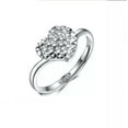 thumbnail image 1 of K-KED Fine Pt950 Real Platinum 950 Ring Women Diamond-facet Heart Engagement Ring 6-8, 1 of 5