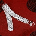 thumbnail image 1 of K-KED Fine Pure S990 Silver Bracelet Women Men Domineering Curb Watch Link Bracelet-12mm-8.26in-about 35g, 1 of 9