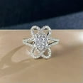 thumbnail image 1 of K-KED Flower Cubic Zircon Gorgeous 925 Silver Filled Ring Women Wedding Ring Sz 6-10-7, 1 of 6