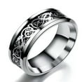 thumbnail image 1 of K-KED For Mens Women Silver Dragon Inlay Stainless Steel Delicate Jewelry Wedding Ring Size6-13-silver-13, 1 of 9