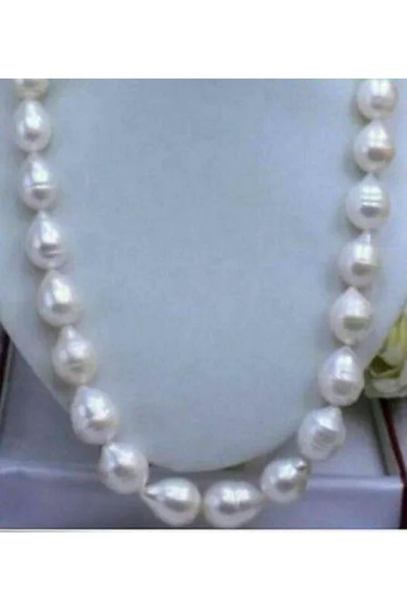 GENUINE HUGE 12-13MM NATURAL WHITE FRESHWATER BAROQUE PEARL NECKLACE 14-36''-16''