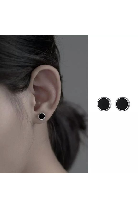 Genuine 925 Sterling Silver 7.5mm Button Stud Earrings Piercing