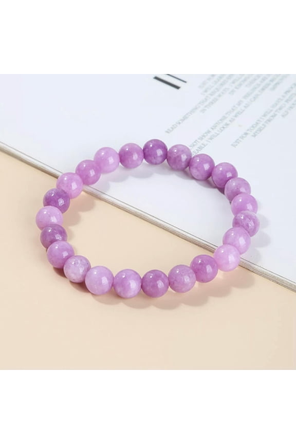 Genuine Kunzite Crystal Balance Round 8MM Bead Healing Protection Bracelet Gifts