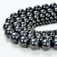 thumbnail image 1 of K-KED Genuine Shungite Smooth Gemstone High Carbon AAA 4mm 6mm 8mm 10mm Round-10 MM 15.5In, 1 of 6