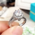 thumbnail image 1 of K-KED Glamorous Silver Plated Cubic Zirconia Rings Wedding Delicate Jewelry for Women Size 6-10-Silver-10, 1 of 6
