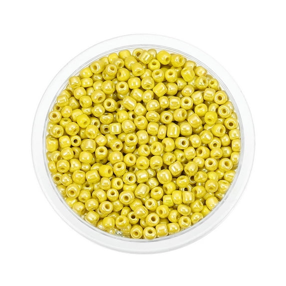 K-KED Glass Beads 3-4MM Diy Delicate Jewelry Spacer Beads Tassel Beads Bracelet Accessories-Yellow-4mm/1200pcs/96g