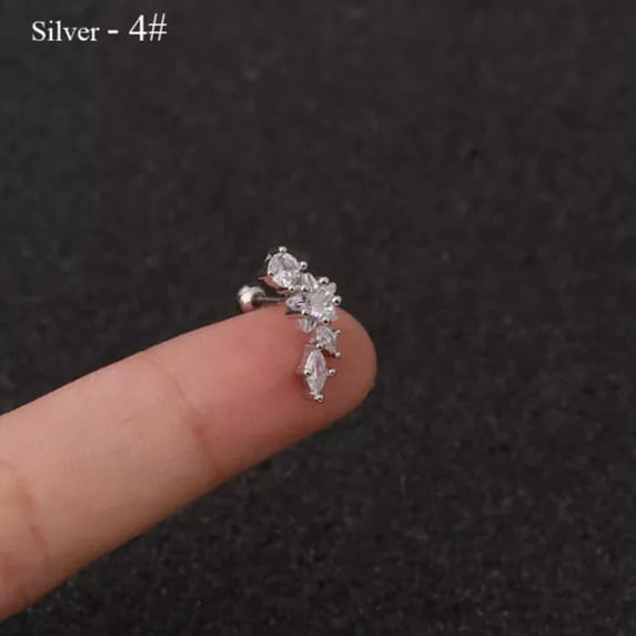 K-KED Gold Color Stainless Steel Piercing Earring Piercing Delicate Jewelry Star Ear Stud Women-silver4