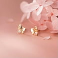 thumbnail image 1 of K-KED Gold Plated 925 Sterling Silver Crystal Butterfly Stud Earrings-Silver, 1 of 6