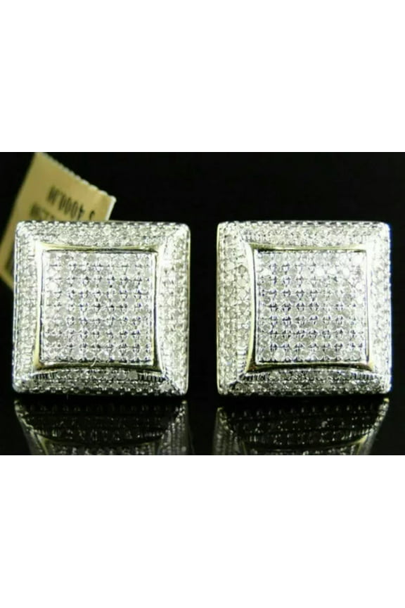 Gold Square Cube zircon Stud Earrings for Men Women Wedding Delicate Jewelry Gift A Pair-Style 7