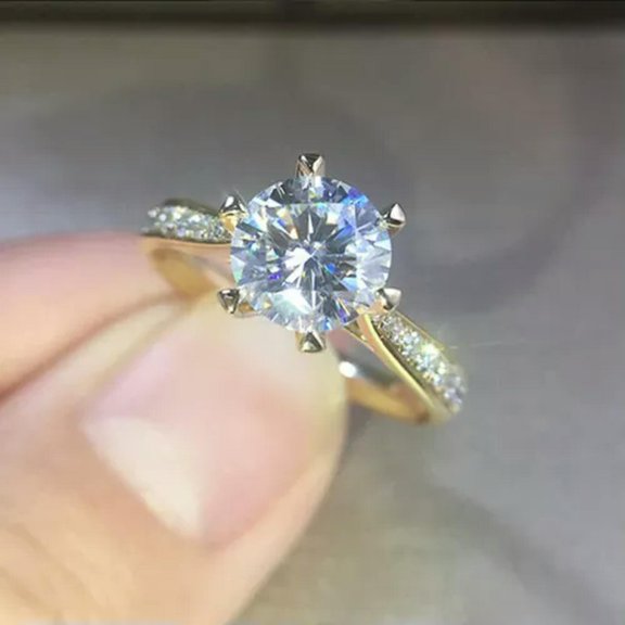 K-KED Gold plated Ring Girl Luxury Cubic Zircon Women Wedding Delicate Jewelry Sz 6-10-9