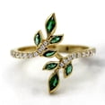 thumbnail image 1 of K-KED Gold plated Rings Leaves Cut Cubic Zircon Women Wedding Delicate Jewelry Gift Sz 6-10-9, 1 of 6