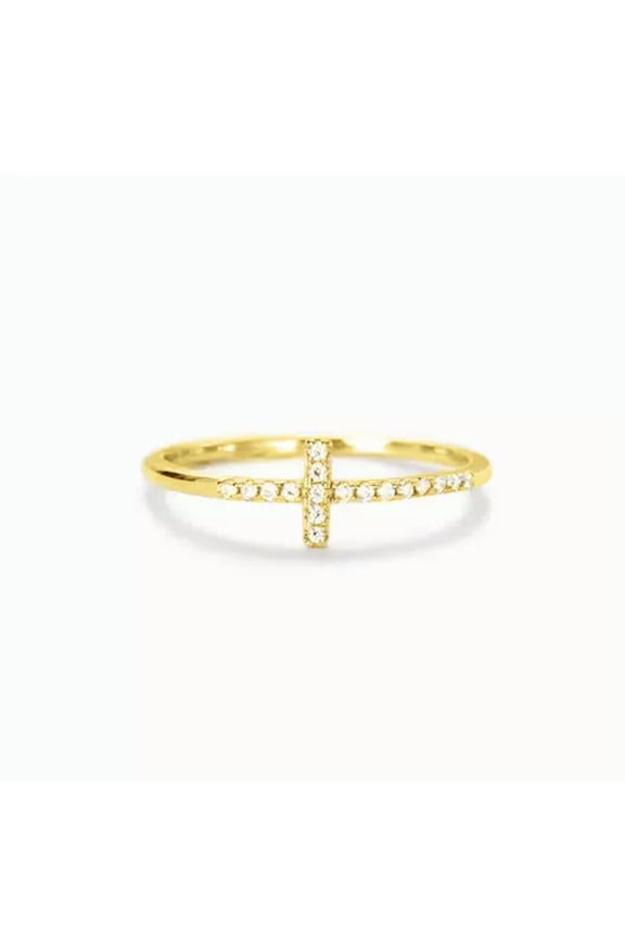 Gorgeous 14k Gold Plated Rings Wedding Cubic Zirconia Delicate Jewelry Size 6-10-6-Silver